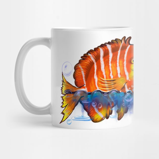 Top 10 best fishing gift ideas, neon orange Fishy splashing around in water Fish by Artonmytee